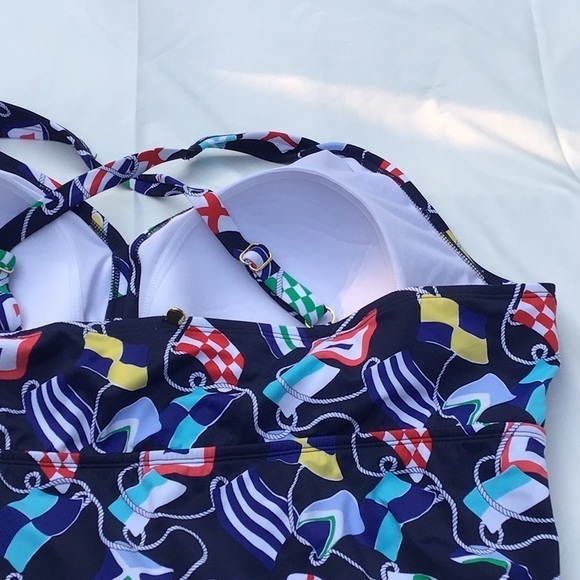 Crown & Ivy multicolored  sea rope swimwear. Cross back. Sailor‎ / style size 3x - Picture 8 of 12